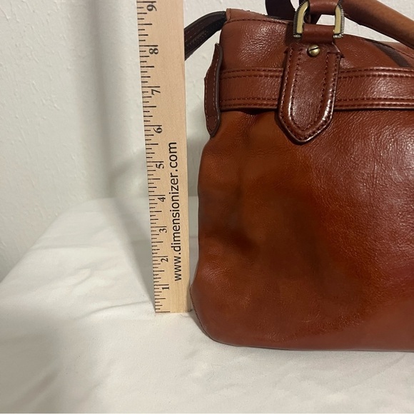 Cole Haan Cognac Leather Saddle Tote Hand Bag EUC Lots Pockets Business Casual - Picture 10 of 11
